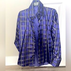 Angelino Men's Purple Plaid Shirt small